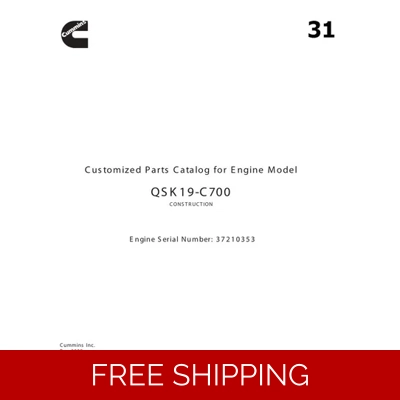 31 CUMMINS QSK 19-C700 ENGINE PARTS CATALOG 31 CUMMINS QSK 19-C700 ENGINE PARTS CATALOG